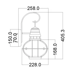 Wandleuchte außen Aluminium Glas H: 40,5 cm IP44 LOUIS