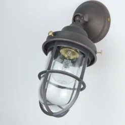 Wandleuchte Außen aus Echt-Messing in Bronze