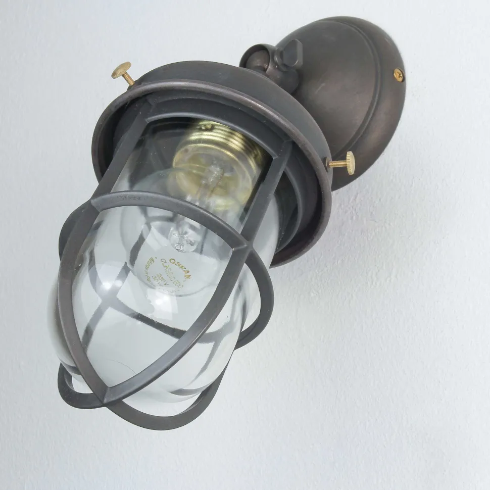 Wandleuchte Außen aus Echt-Messing in Bronze