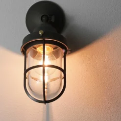 Wandleuchte Außen aus Echt-Messing in Bronze