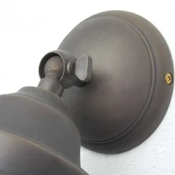 Wandleuchte Außen aus Echt-Messing in Bronze