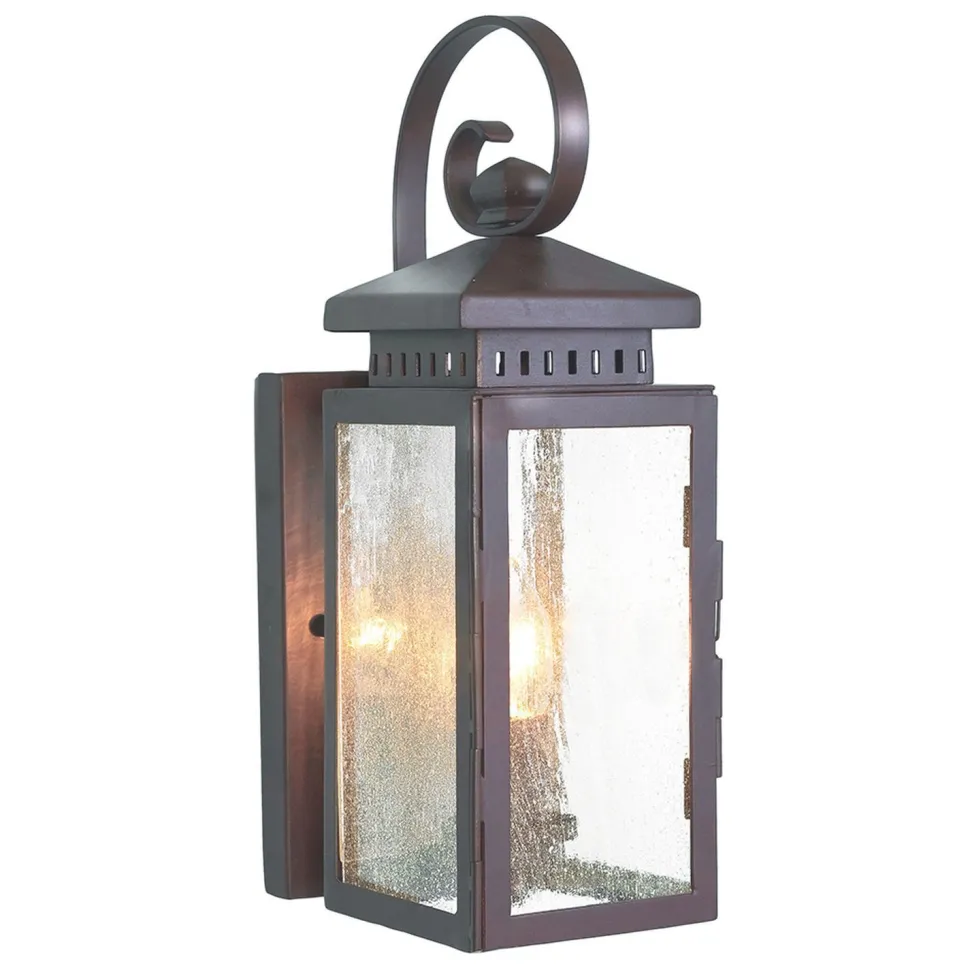 Wandleuchte Außen Braun Vintage IP23 Echt-Messing