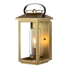 Wandleuchte außen E27 IP44 44,5 cm hoch in Messing antik