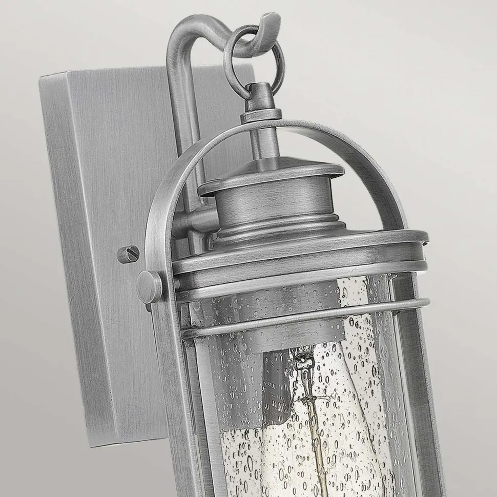 Wandleuchte außen E27 IP44 H: 28,9 cm Aluminium Glas