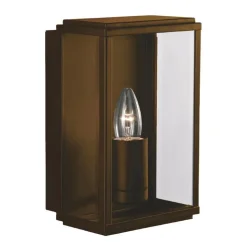 Wandleuchte außen E27 IP44 Rostbraun Glas Edelstahl BOX