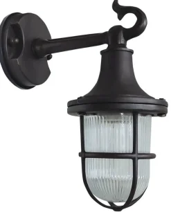 Wandleuchte außen Echt-Messing Glas E27 IP64 25 cm hoch