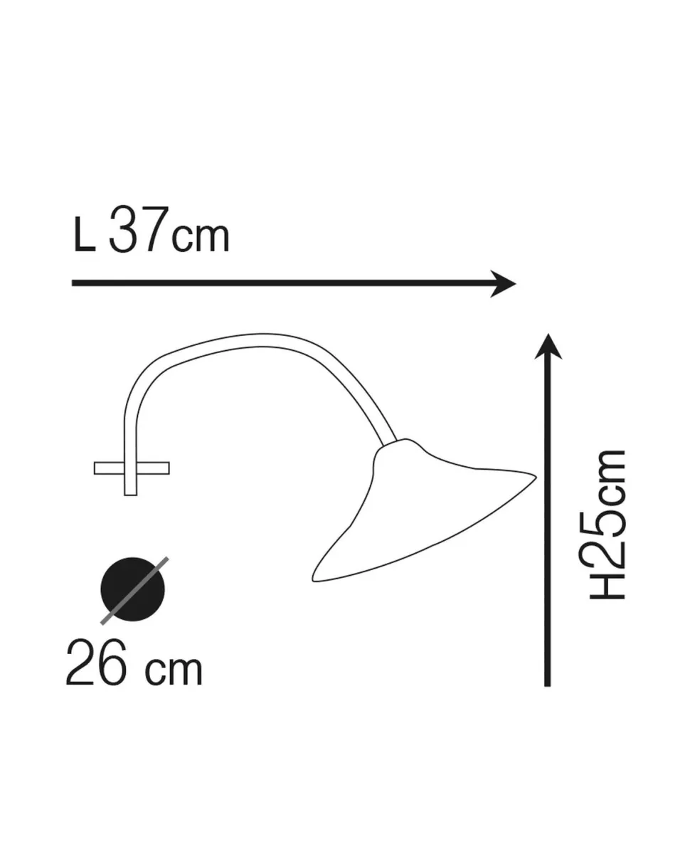 Wandleuchte außen Echt-Messing E27 IP23 B: 26 cm HYLOS