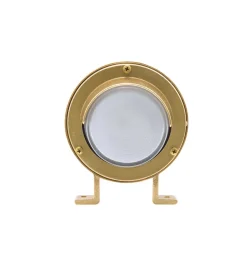 Wandleuchte außen Glas Echt-Messing G9 IP64 14 cm breit