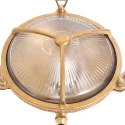 Wandleuchte Außen Glas Messing Haus rund Maritim