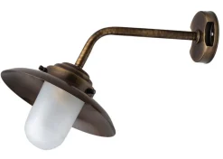 Wandleuchte Außen Glas Messing in antik Haustür