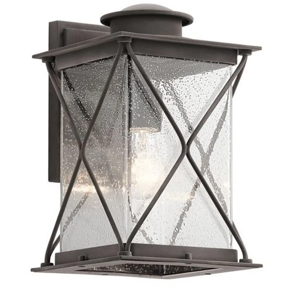 Wandleuchte Außen Glas Stahl IP44 Vintage Design