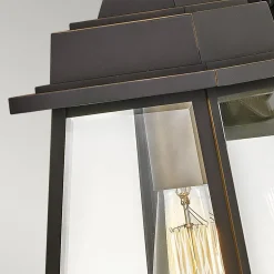 Wandleuchte außen H: 48,8 cm IP44 E27 in Bronze Garten