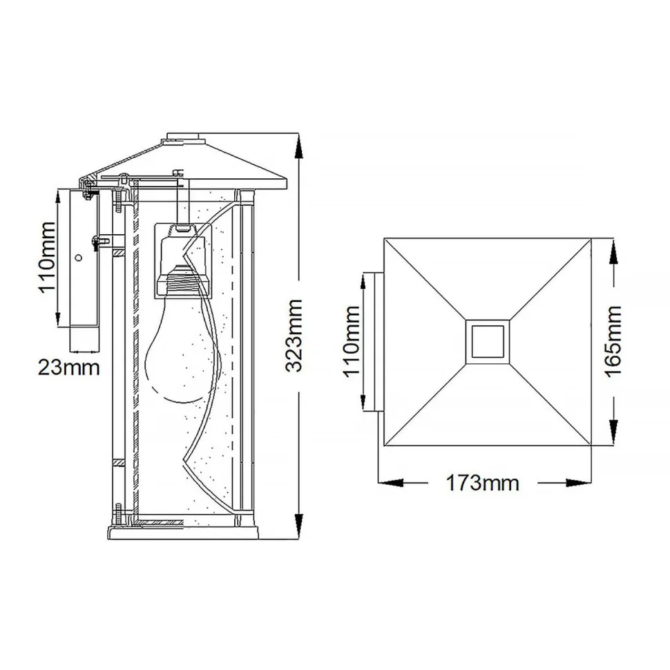 Wandleuchte außen H: 32,3 cm IP44 E27 Balkon Terrasse