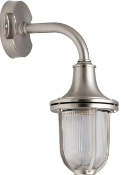 Wandleuchte Außen Hof Haustür Nickel Echt-Messing