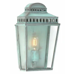 Wandleuchte Außen in Grün antik aus Messing Vintage