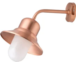 Wandleuchte Außen in Kupfer Echt-Messing Glas SAMOS