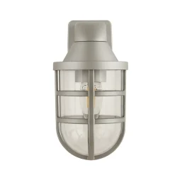 Wandleuchte außen in Silber IP44 E27 Maritim H: 21 cm