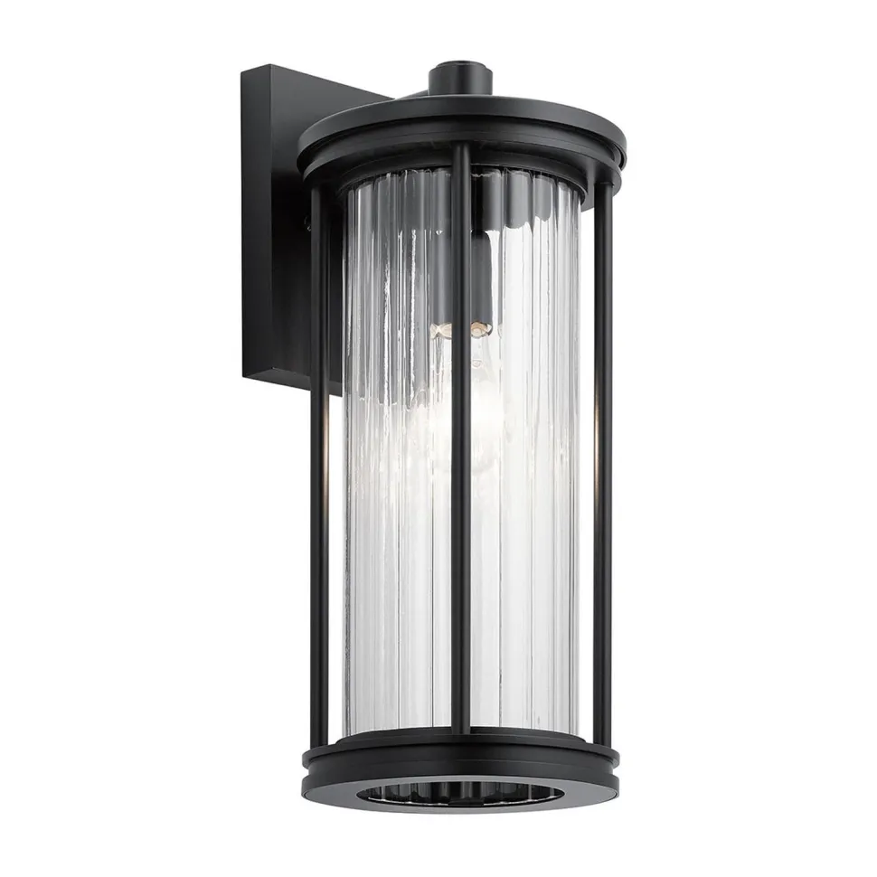 Wandleuchte außen IP44 40,6 cm hoch Aluminium Glas E27