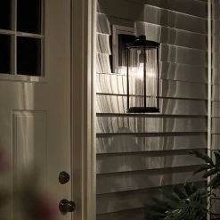 Wandleuchte außen IP44 40,6 cm hoch Aluminium Glas E27