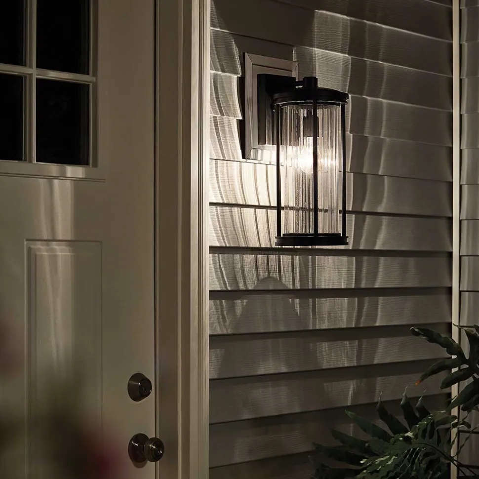 Wandleuchte außen IP44 40,6 cm hoch Aluminium Glas E27