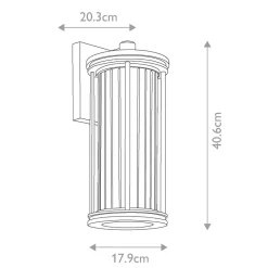 Wandleuchte außen IP44 40,6 cm hoch Aluminium Glas E27