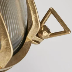 Wandleuchte außen IP64 E27 Ø 24 cm Glas Messing massiv