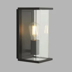 Wandleuchte außen IP44 Grau H: 27 cm E27 Aluminium