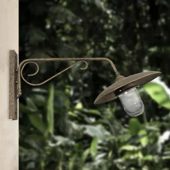 Wandleuchte außen IP44 Messing E27 in Bronze Antik matt