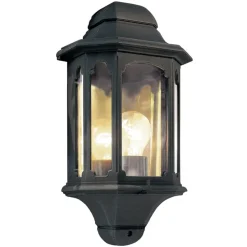 Wandleuchte Außen Laterne Schwarz Rustikal IP44 Haus