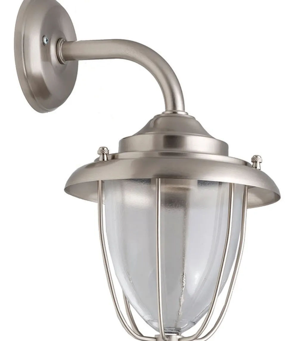 Wandleuchte Außen Laterne Echt-Messing Glas