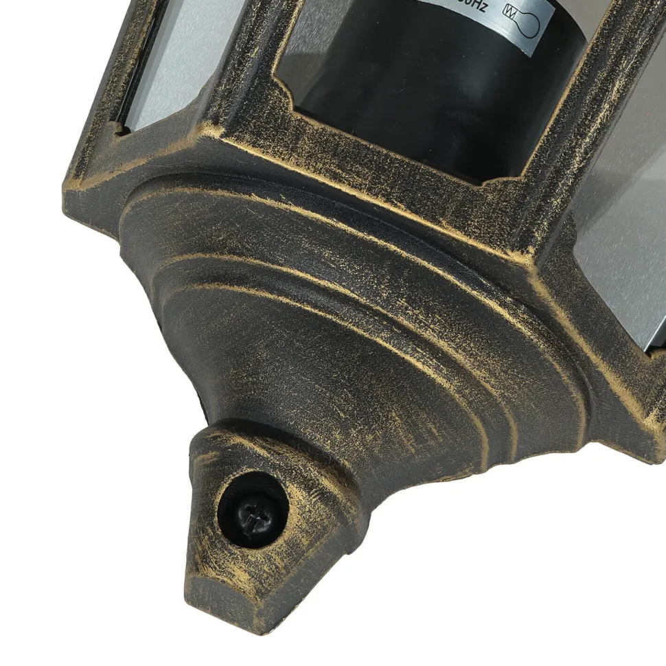 Wandleuchte Außen Laterne Goldschwarz Aluminium