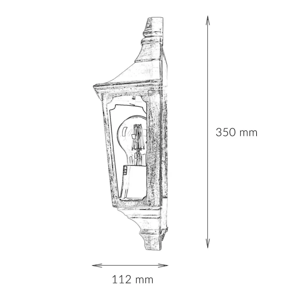 Wandleuchte Außen Laterne Goldschwarz Aluminium