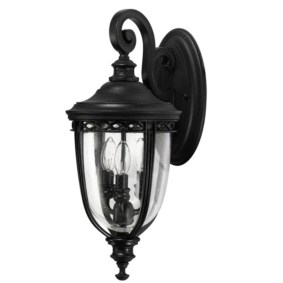 Wandleuchte Außen Laterne Schwarz IP44 Rustikal