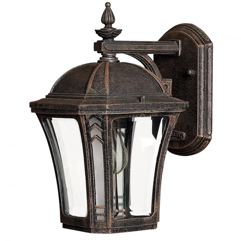 Wandleuchte Außen Laterne Braun antik Aluminium