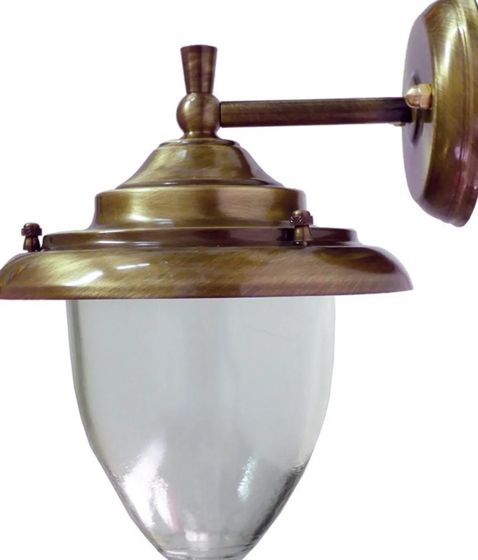 Wandleuchte Außen Messing Glas Hof Haus Maritim