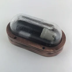 Wandleuchte außen Messing massiv Glas B: 23 cm IP64 E27