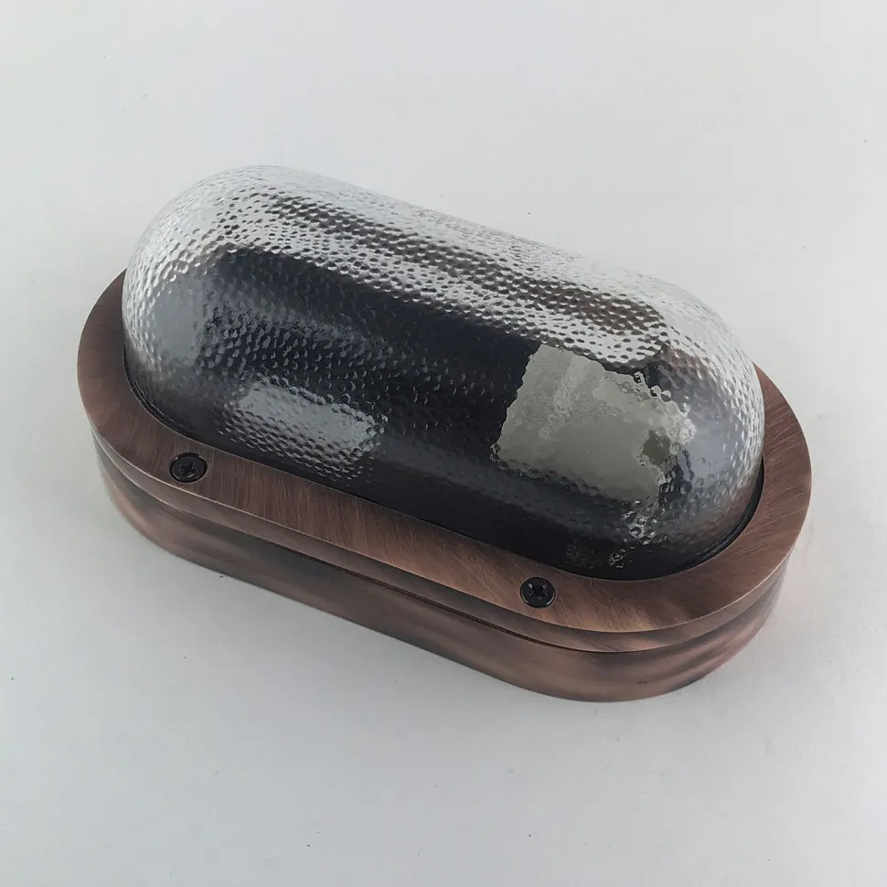 Wandleuchte außen Messing massiv Glas B: 23 cm IP64 E27