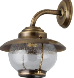 Wandleuchte Außen Messing Maritim Terrasse Hof Antik