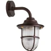 Wandleuchte außen Messing Glas E27 IP64 31 cm hoch Maritim