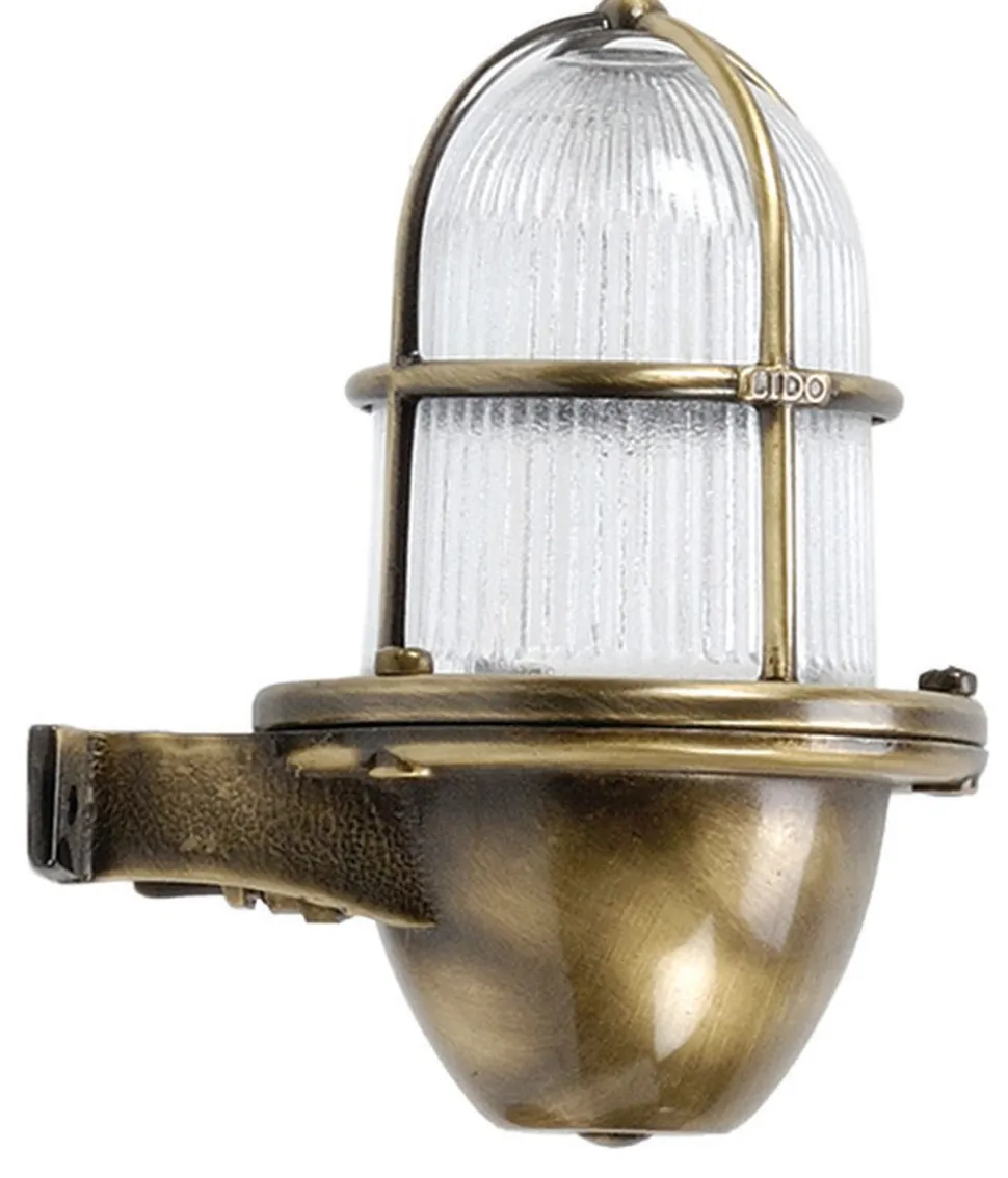 Wandleuchte Außen Messing Maritim IP64 Hof Antik