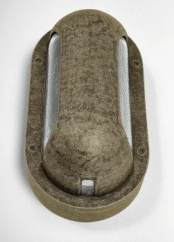 Wandleuchte außen Messing Glas H: 23 cm IP64 E27 Maritim