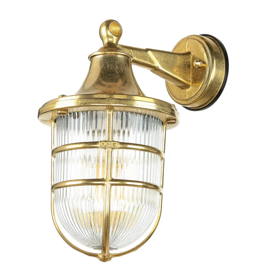 Wandleuchte Außen Messing Maritim IP64 Haus Hof