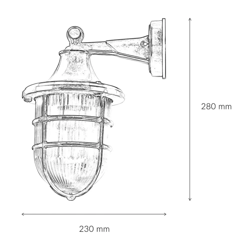 Wandleuchte Außen Messing Maritim IP64 Haus Hof