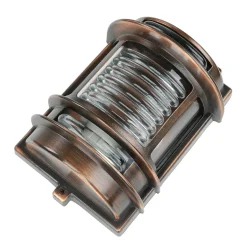 Wandleuchte außen Messing Glas IP64 E27 Kupfer antik