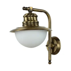 Wandleuchte Außen Messing Glas Maritim Balkon Hof