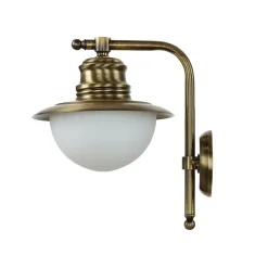 Wandleuchte Außen Messing Glas Maritim Balkon Hof