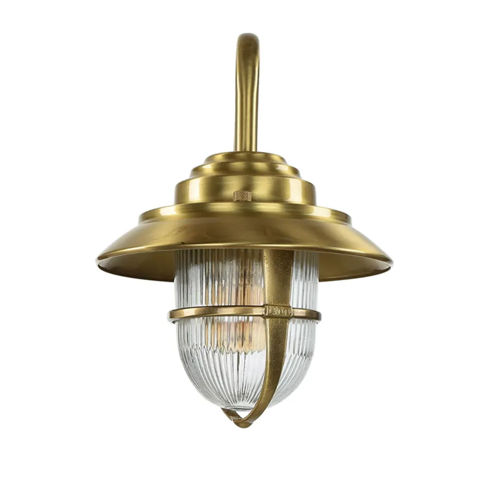 Wandleuchte Außen Messing Maritim IP64 Terrasse Hof