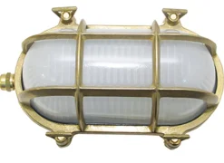 Wandleuchte Außen Messing oval IP64 Maritimer Stil