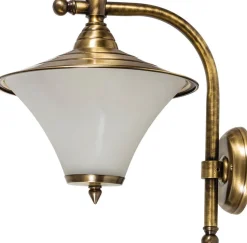 Wandleuchte Außen Messing Glas Haus Hof Rustikal