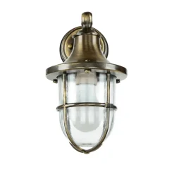 Wandleuchte außen Messing massiv Glas IP64 E27 SANTORIN